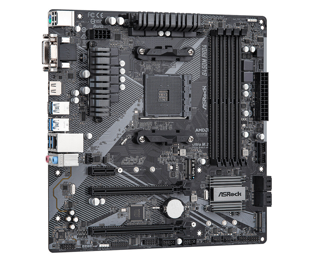 Asrock B450M Pro4 R2.0 micro ATX motherboard - AMD B450 Socket AM4