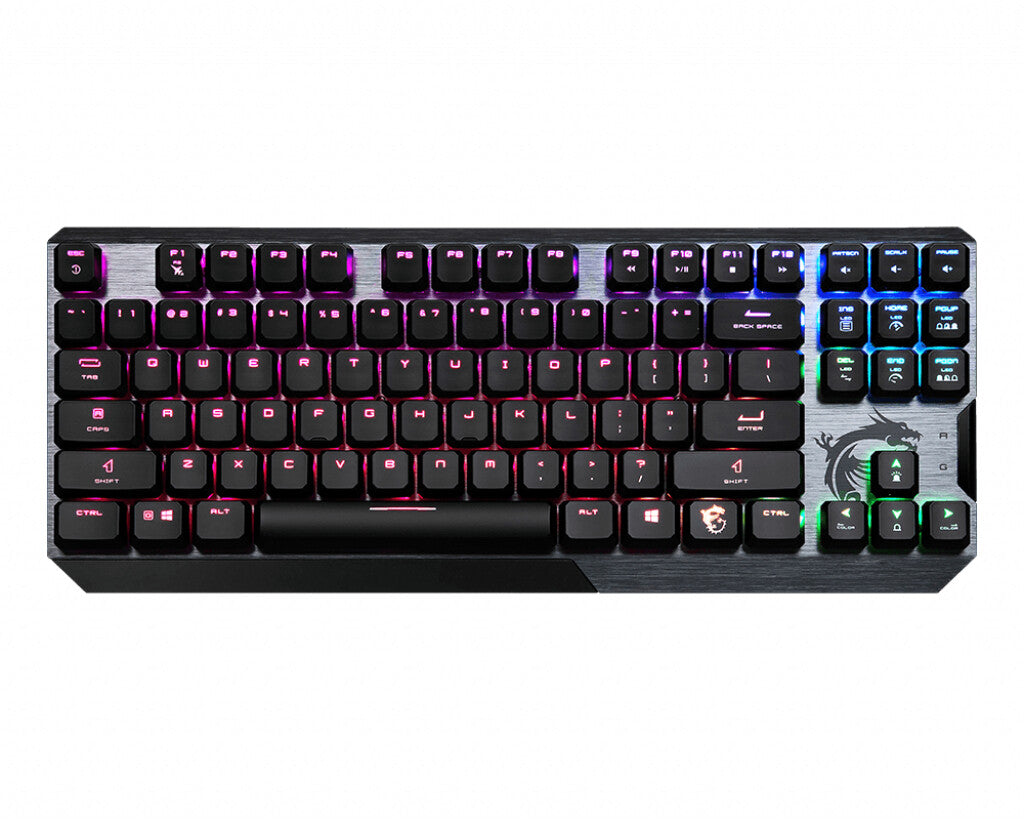 MSI VIGOR GK50 Low Profile TKL - USB Wired RGB Mechanical Gaming Keyboard in Black (QWERTY UK)