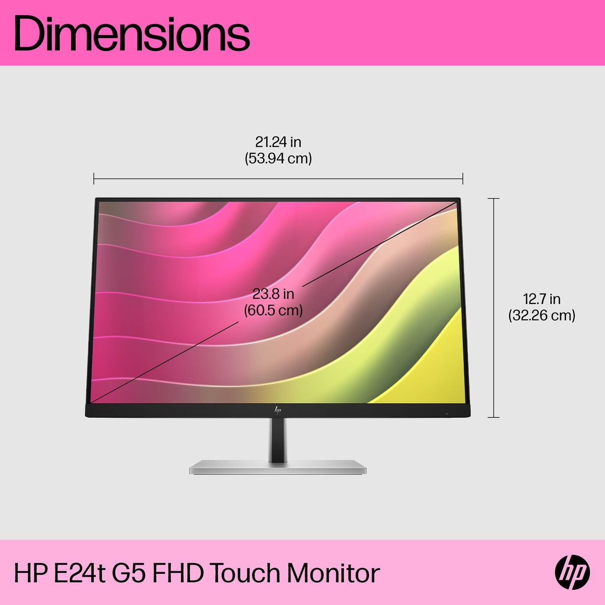 HP E24T G5 - 60.5 cm (23.8&quot;) - 1920 x 1080 pixels Full HD Touchscreen Monitor