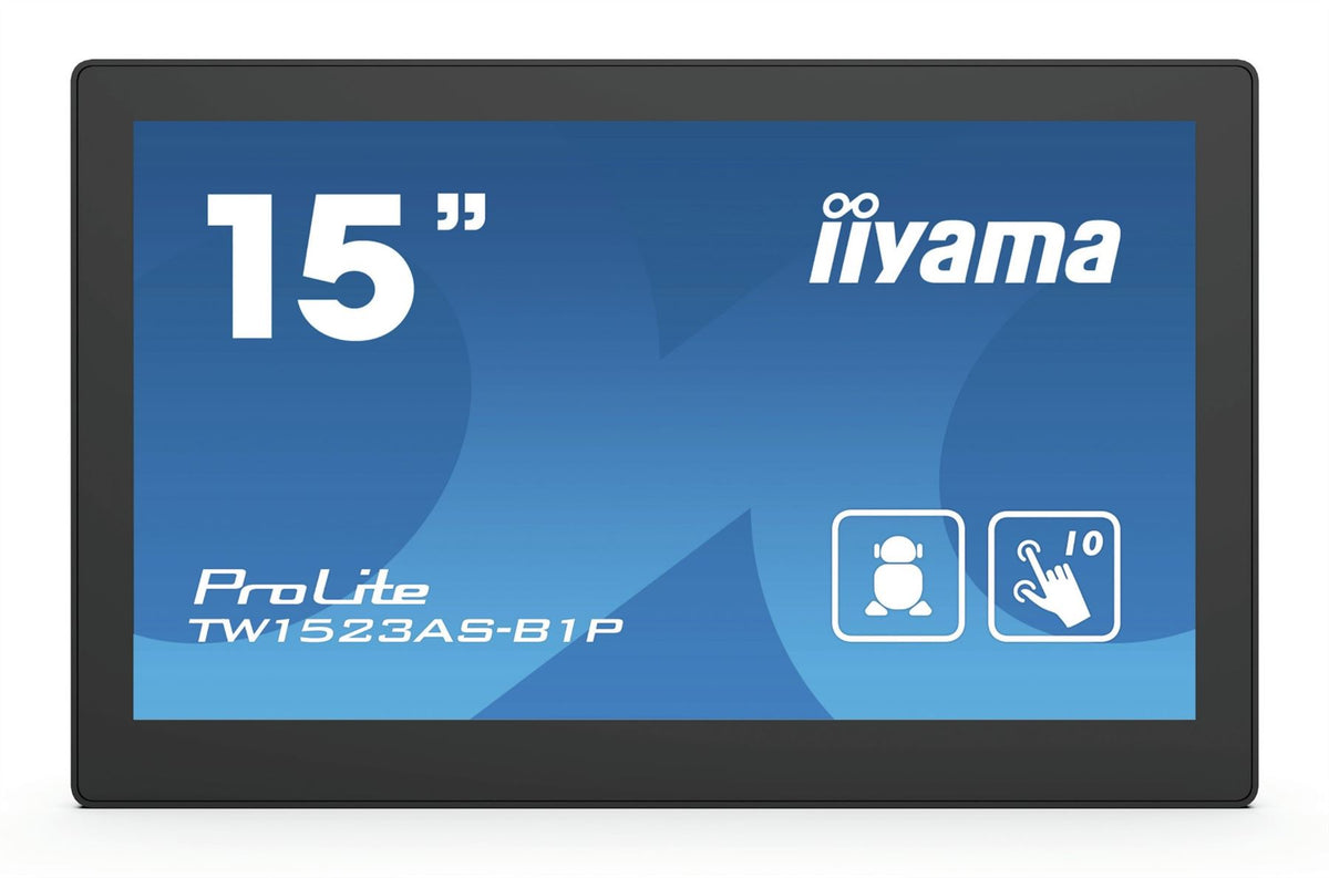 iiyama ProLite TW1523AS-B1P Computer Monitor 39.6 cm (15.6&quot;) 1920 x 1080 pixels Full HD LED Touchscreen Multi-user Black