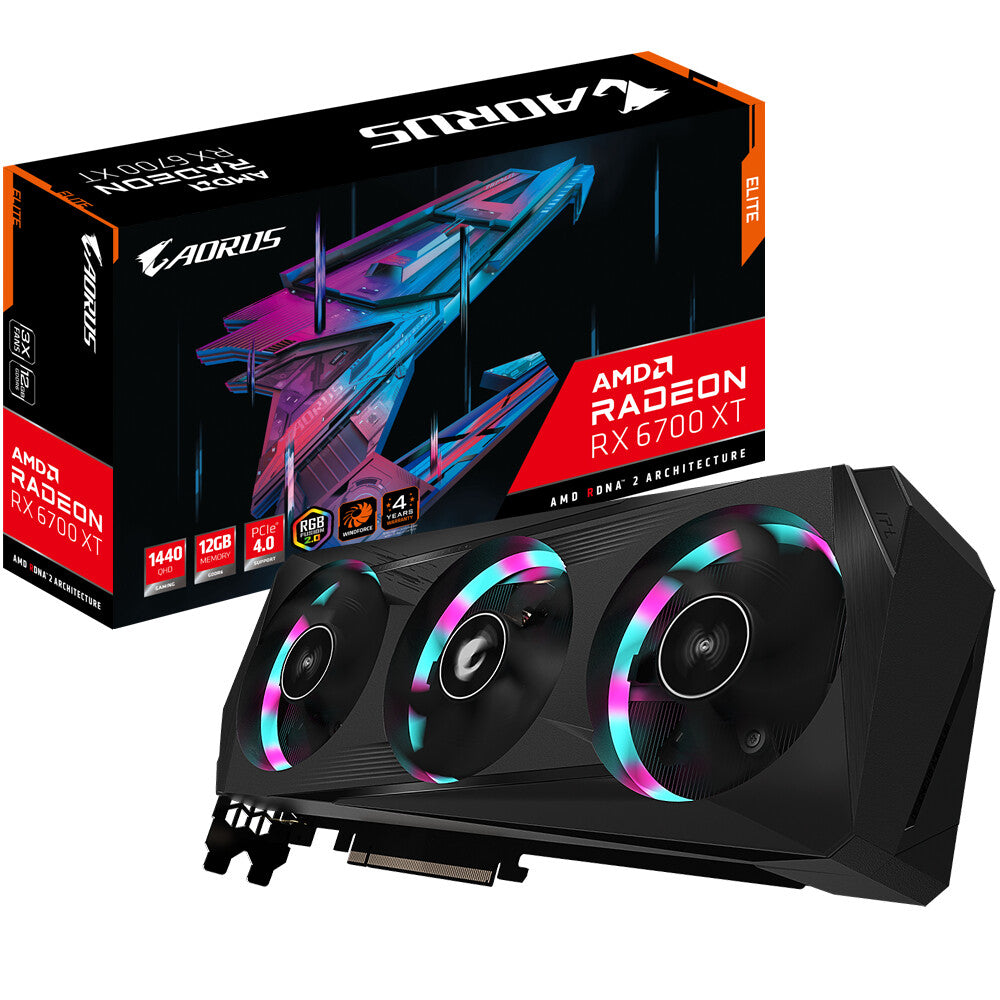 GIGABYTE AORUS ELITE - AMD 12 GB GDDR6 Radeon RX 6700 XT graphics card