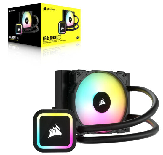 Corsair iCUE H60x RGB ELITE - All-in-one Liquid Processor Cooler in Black - 120mm