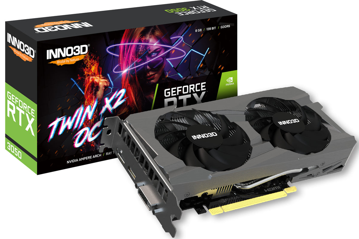 Inno3D TWIN X2 OC - NVIDIA 8 GB GDDR6 GeForce RTX 3050 graphics card