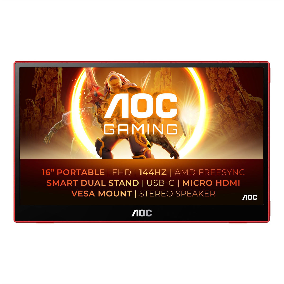 AOC 16G3 computer monitor 39.6 cm (15.6&quot;) 1920 x 1080 pixels Black, Red