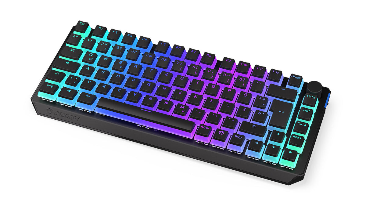 ENDORFY Thock 75% - USB Wired + RF Wireless RGB Mechanical Keyboard in Black (QWERTZ German)