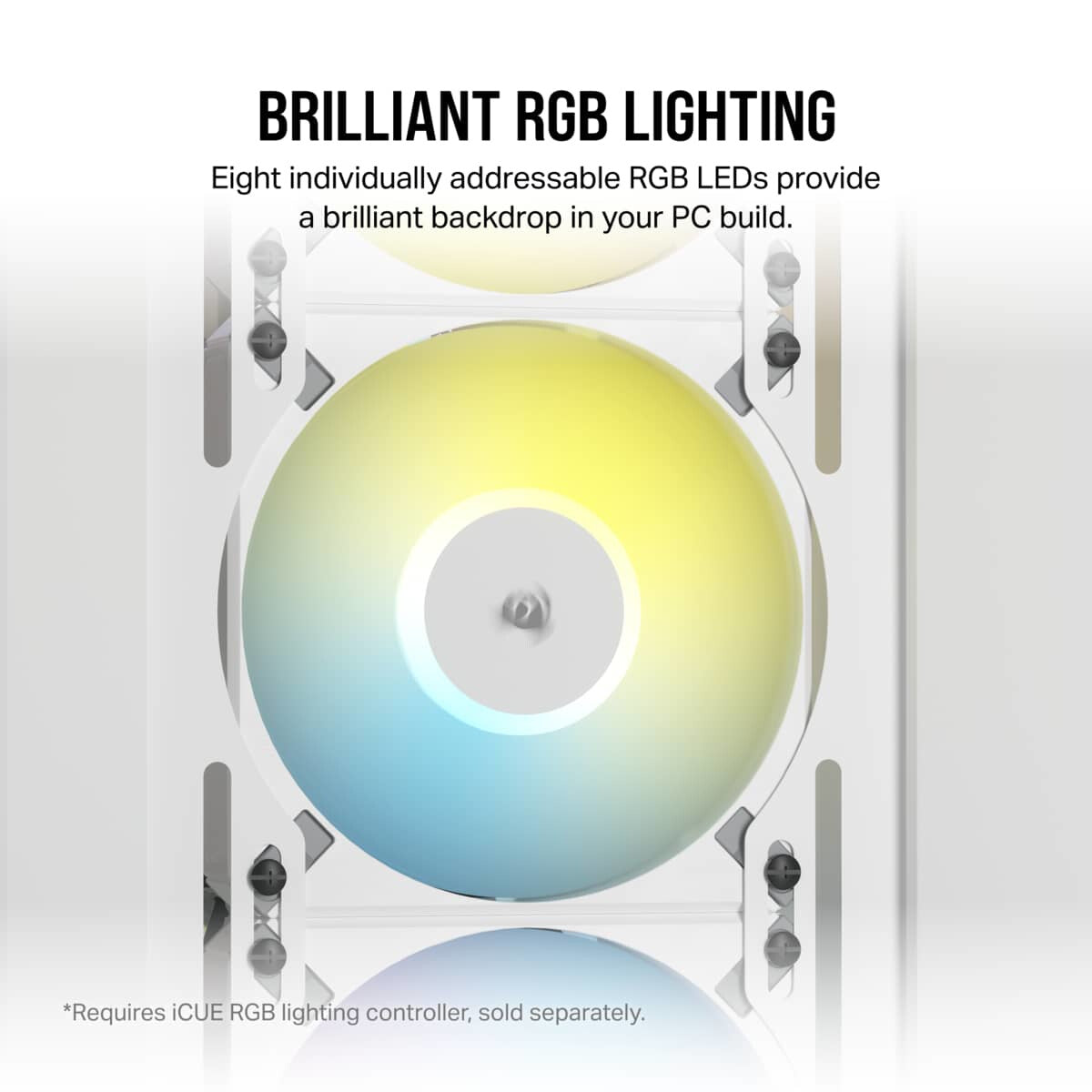 Corsair iCUE AF120 RGB ELITE - PWM Computer Case Fan in White - 120 mm