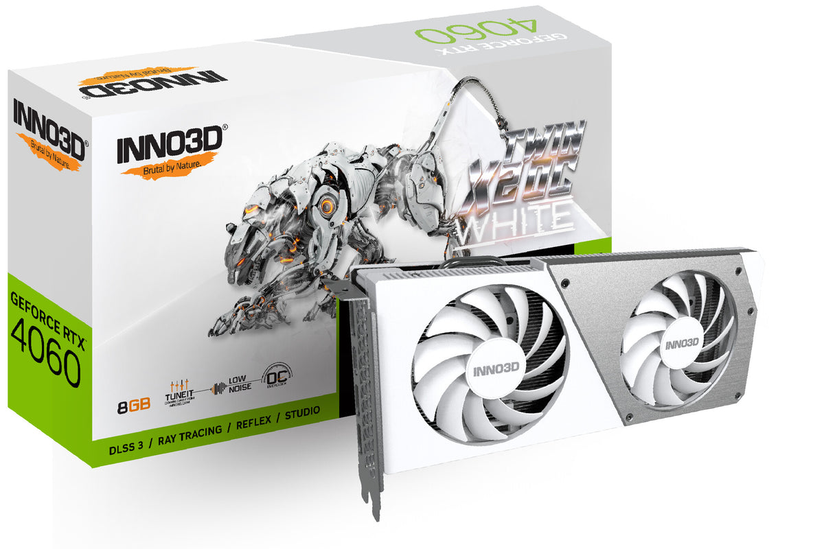 Inno3D TWIN X2 OC WHITE - NVIDIA 8 GB GDDR6 GeForce RTX 4060 graphics card