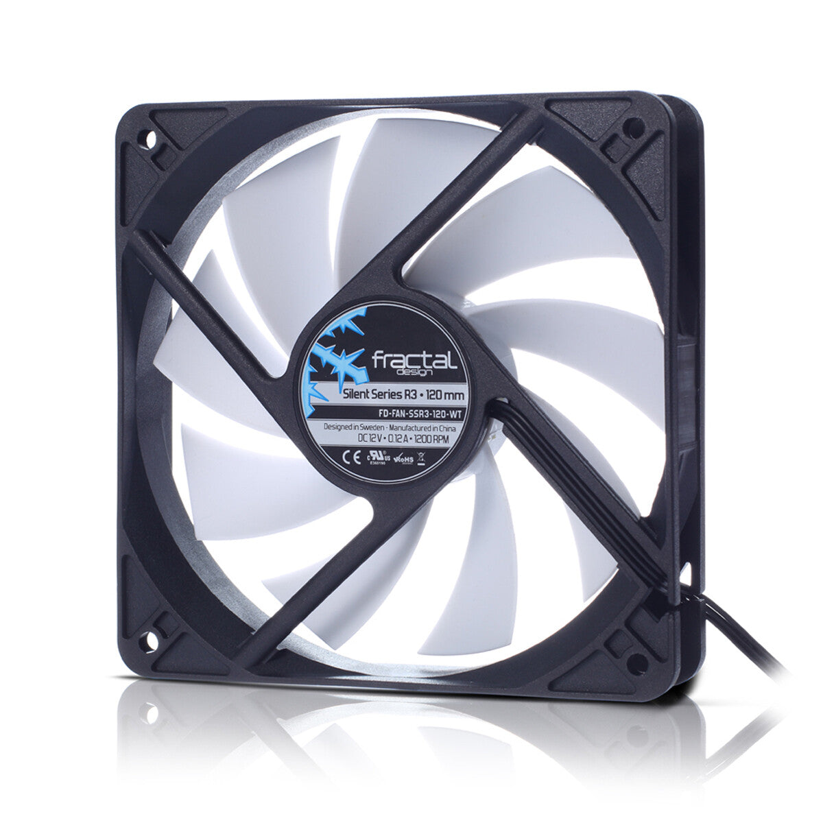 Fractal Design Silent Series R3 - Computer Case Fan in Black / White - 120mm