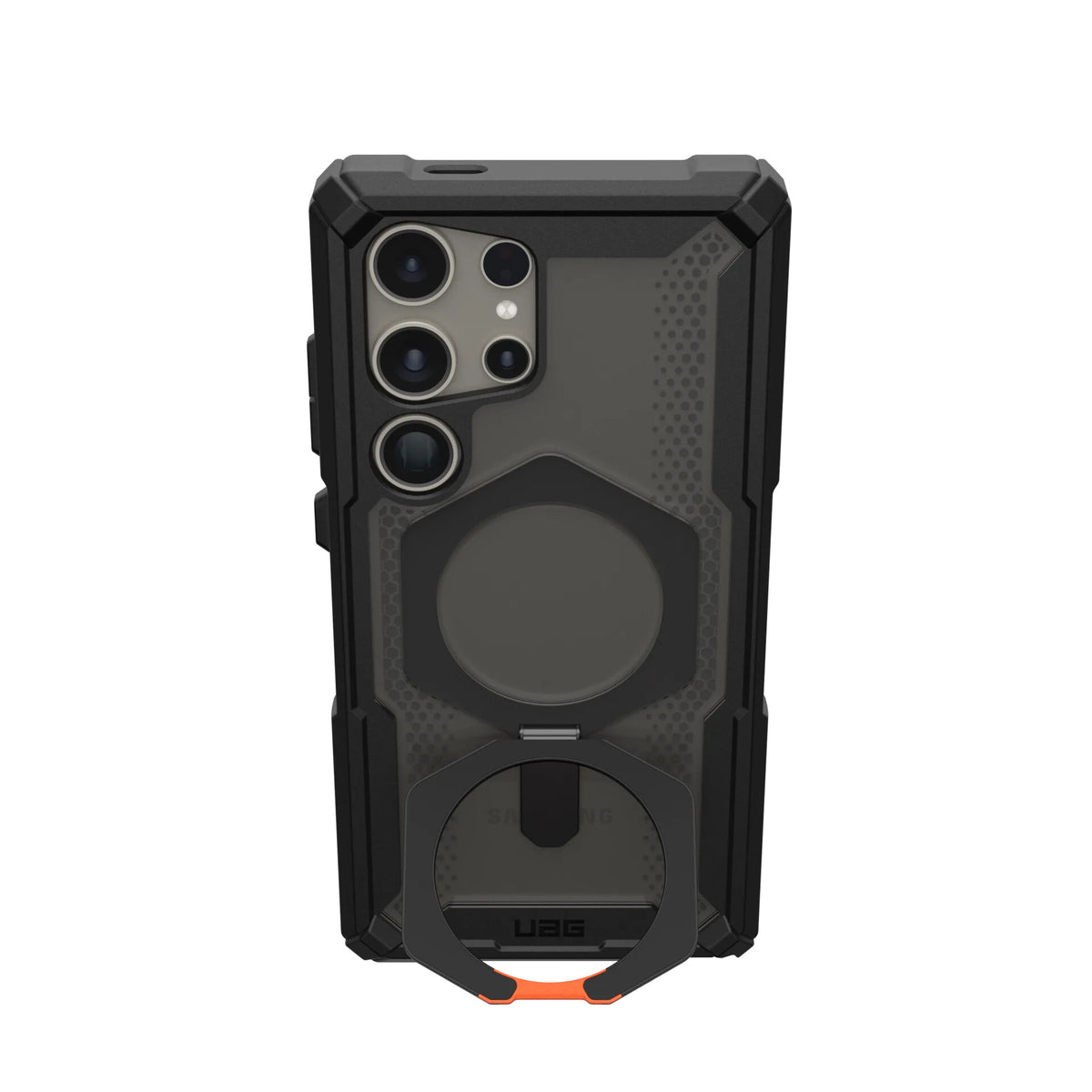 Urban Armor Gear Plasma XTE mobile phone case for Galaxy S24 Ultra in Black / Orange