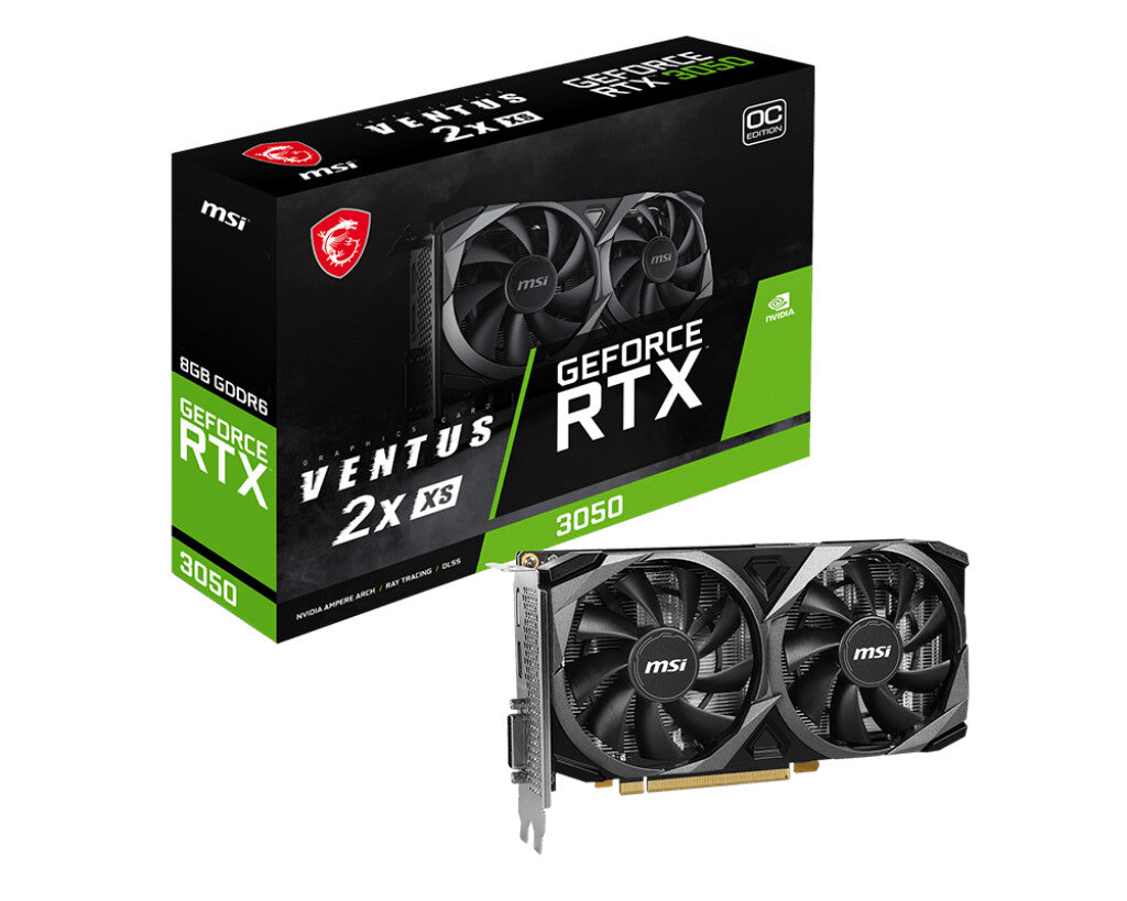 MSI VENTUS 2X XS 8G OC - NVIDIA 8 GB GDDR6 GeForce RTX 3050 graphics card