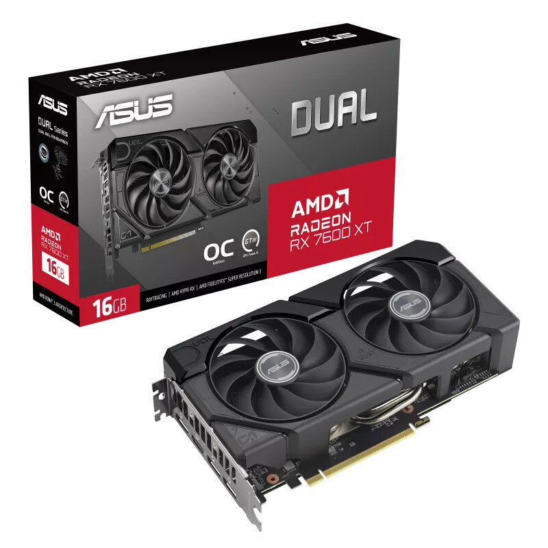 ASUS Dual - AMD 16 GB GDDR6 Radeon RX 7600 XT graphics card