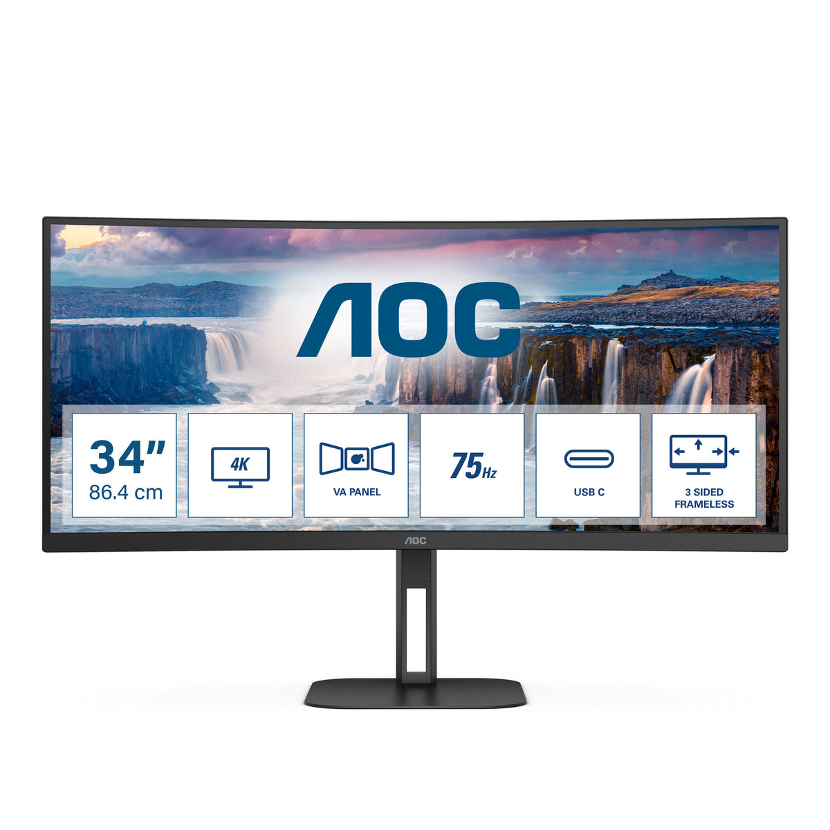 AOC V5 CU34V5C/BK - 86.4 cm (34&quot;) - 3440 x 1440 pixels Wide Quad HD Monitor