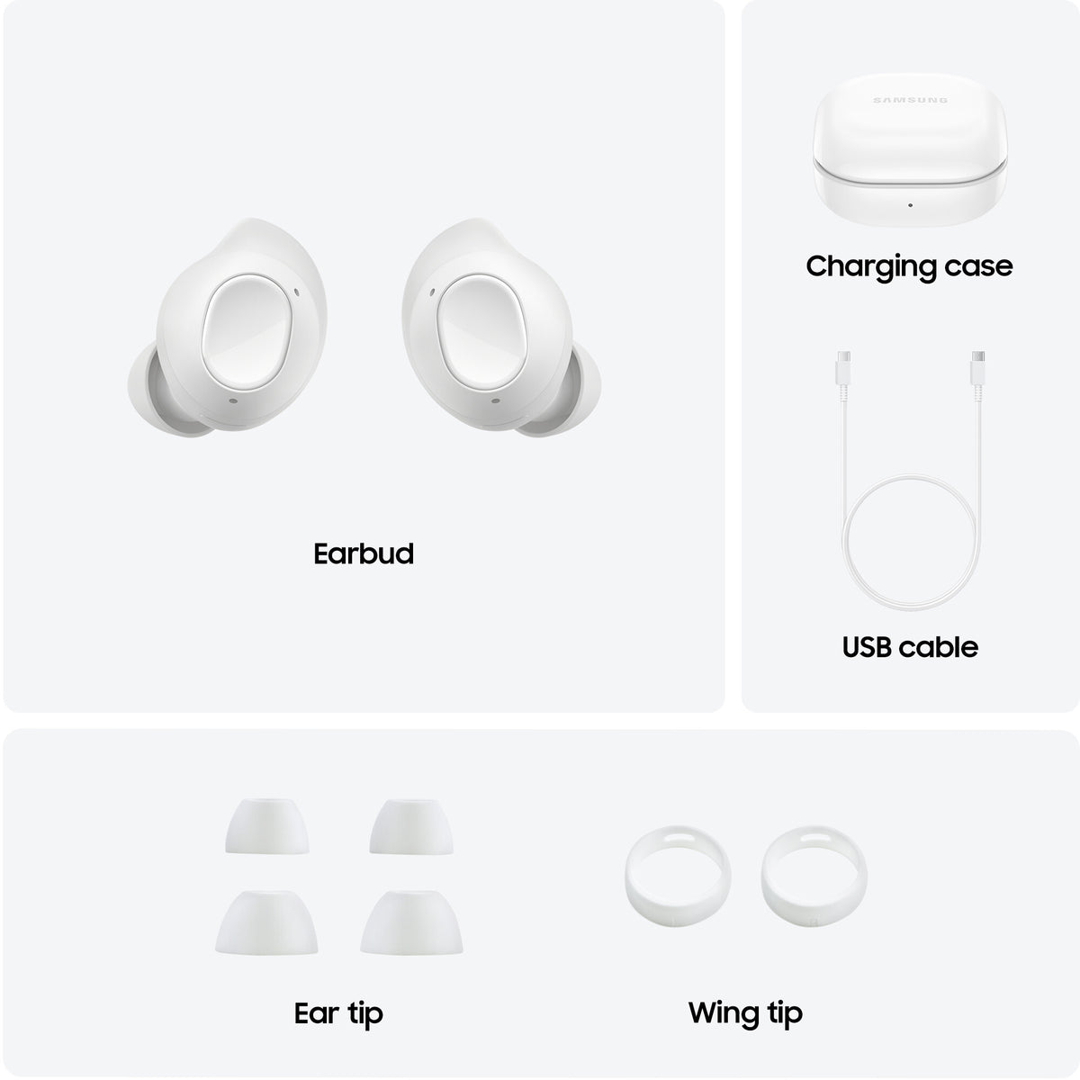 Samsung Galaxy Buds FE - True Wireless Stereo (TWS) In-ear Bluetooth Earbuds in Graphite / White