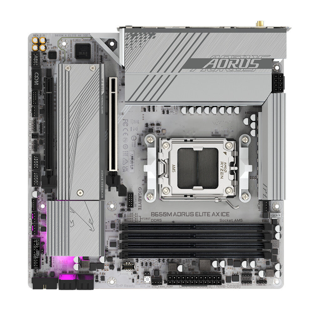 Gigabyte B650M AORUS ELITE AX ICE ATX motherboard - AMD B650 Socket AM5