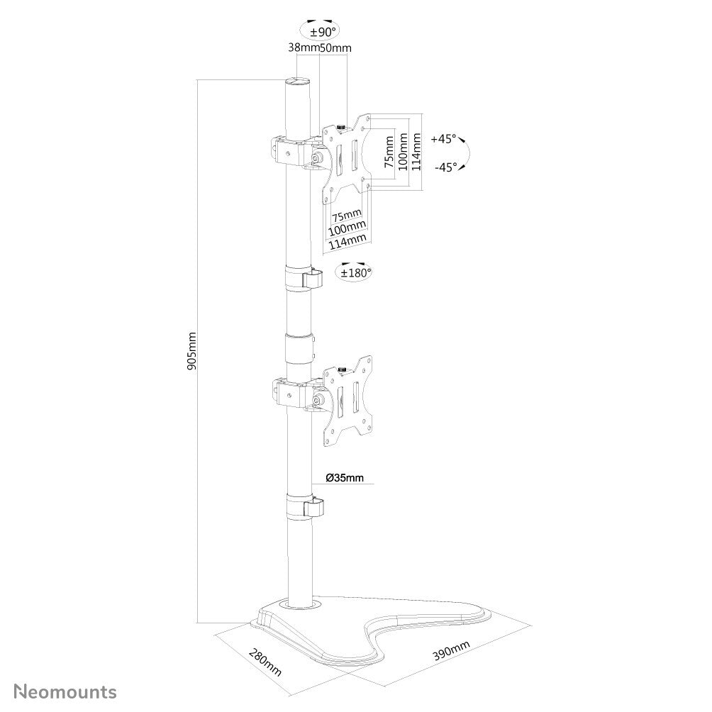 Neomounts FPMA-D550DDVBLACK - Desk monitor stand for 25.4 cm (10&quot;) to 81.3 cm (32&quot;)