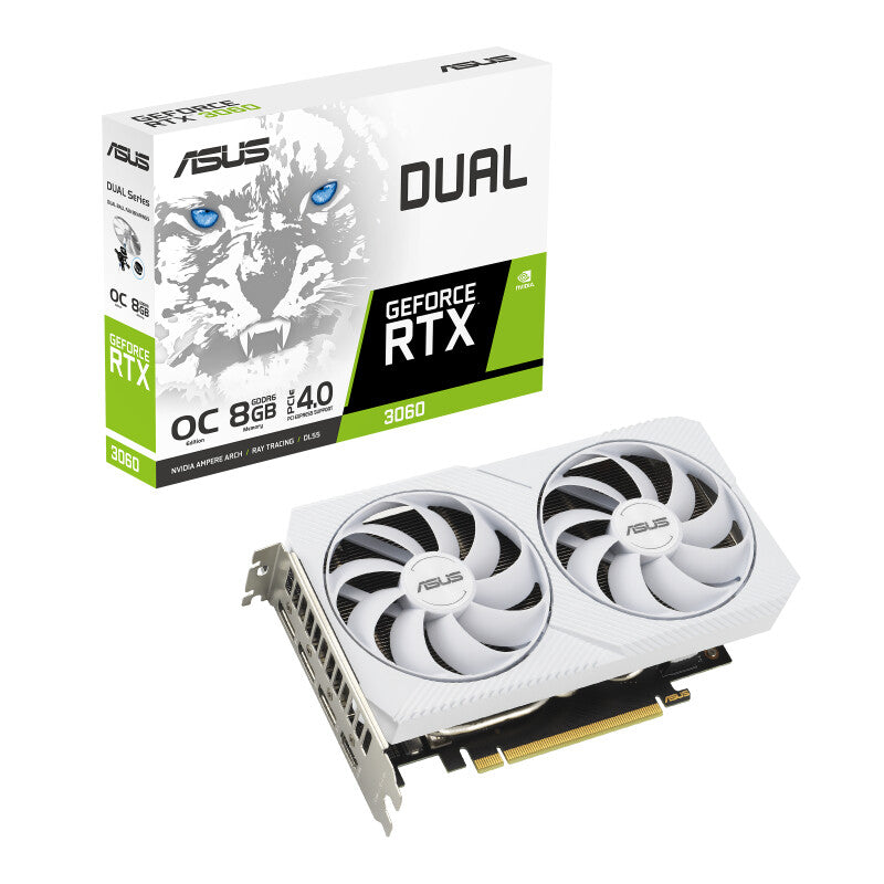 ASUS Dual OC White - NVIDIA 8 GB GDDR6 GeForce RTX 3060 graphics card