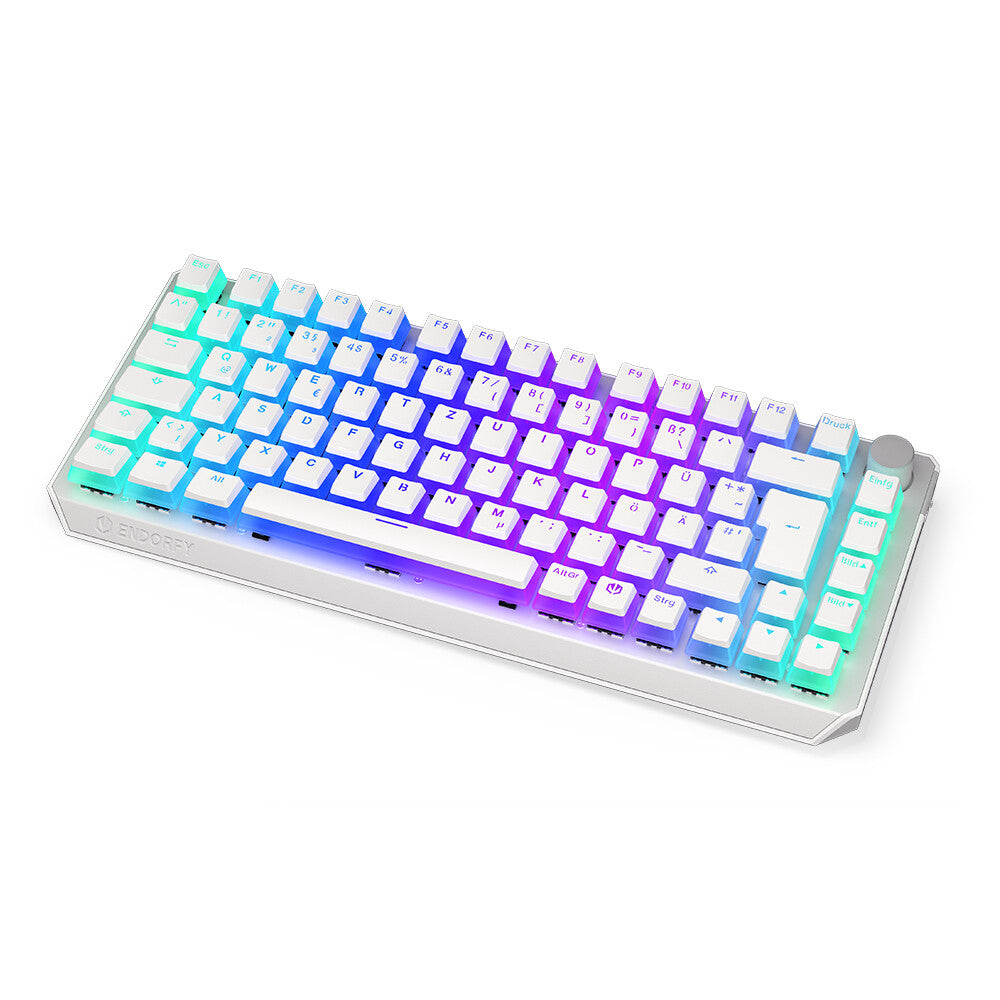 ENDORFY Thock 75% - USB Wired + RF Wireless RGB Mechanical Keyboard in White (QWERTZ German)