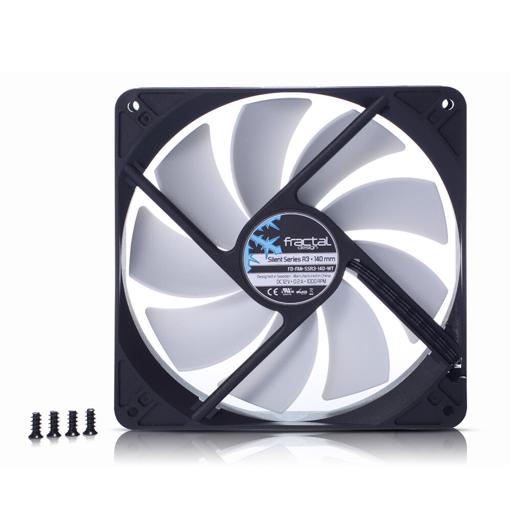 Fractal Design Silent Series R3 - Computer Case Fan in Black / White - 140mm