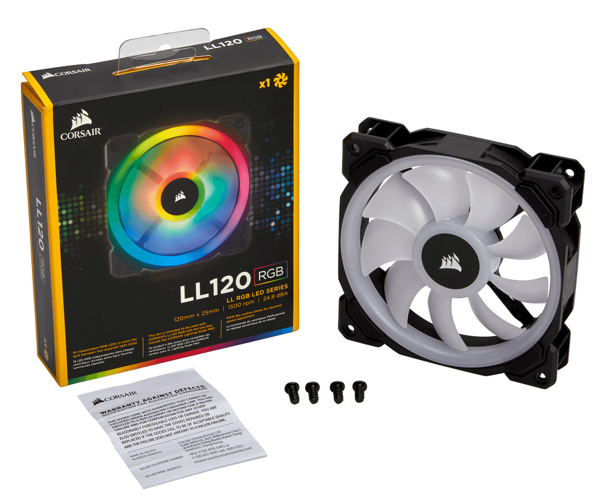 Corsair LL120 RGB - Computer Case Fan in Black / White - 120mm