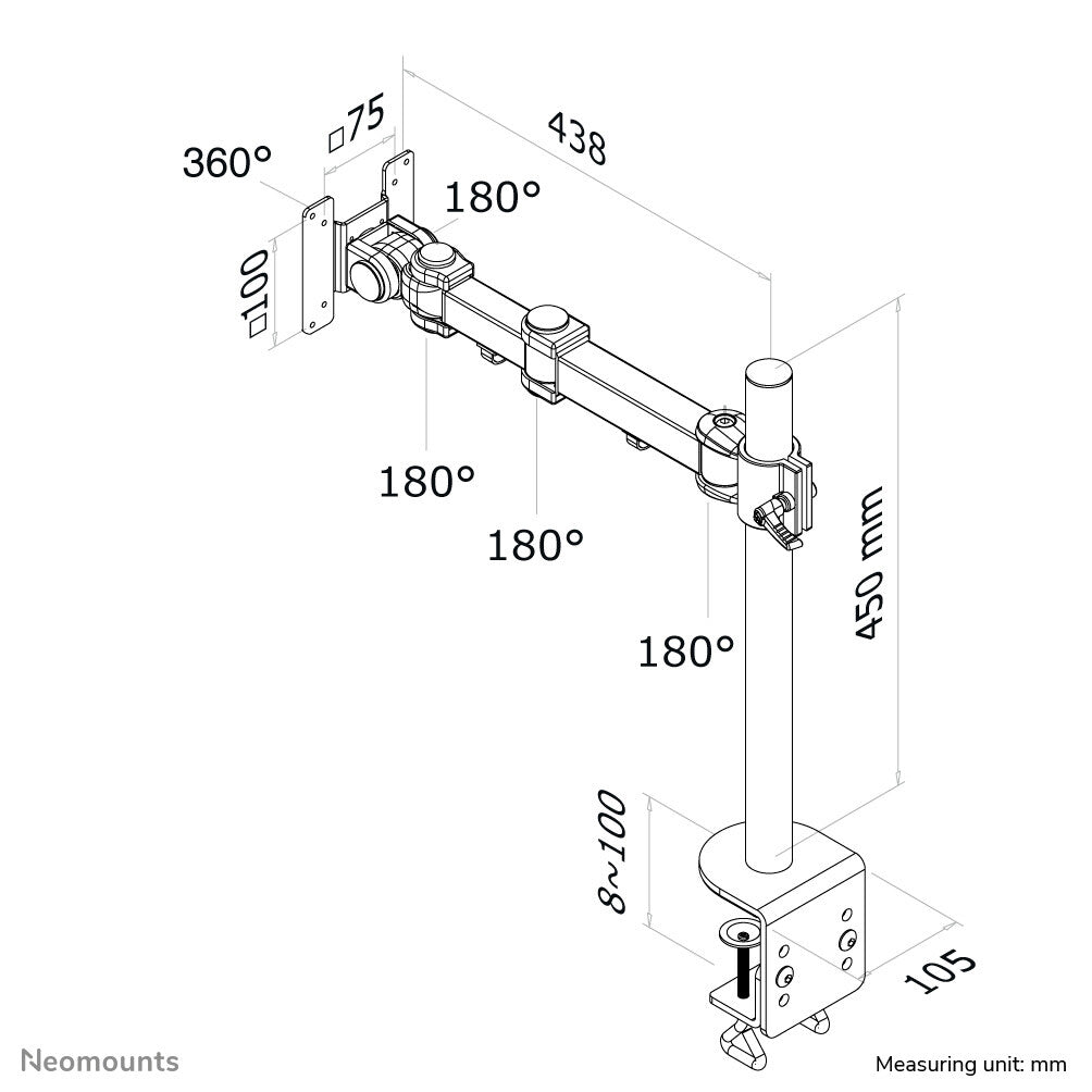 Neomounts FPMA-D960 - Desk monitor mount for 25.4 cm (10&quot;) to 76.2 cm (30&quot;)