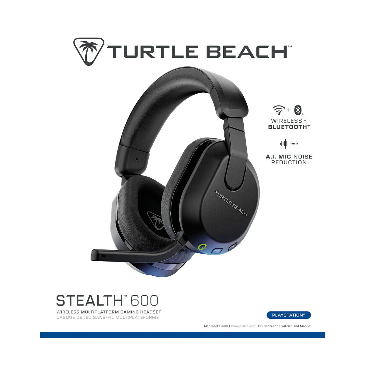 Turtle Beach Stealth 600 (3rd Gen) - Wireless Bluetooth Gaming Headset for PS4 / PS5 in Black