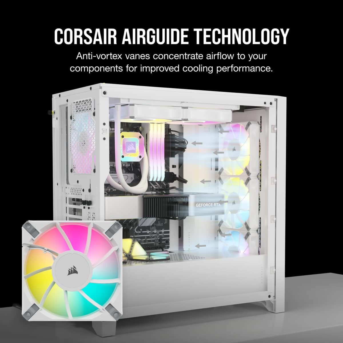 Corsair iCUE AF120 RGB ELITE - PWM Computer Case Fan in White - 120 mm