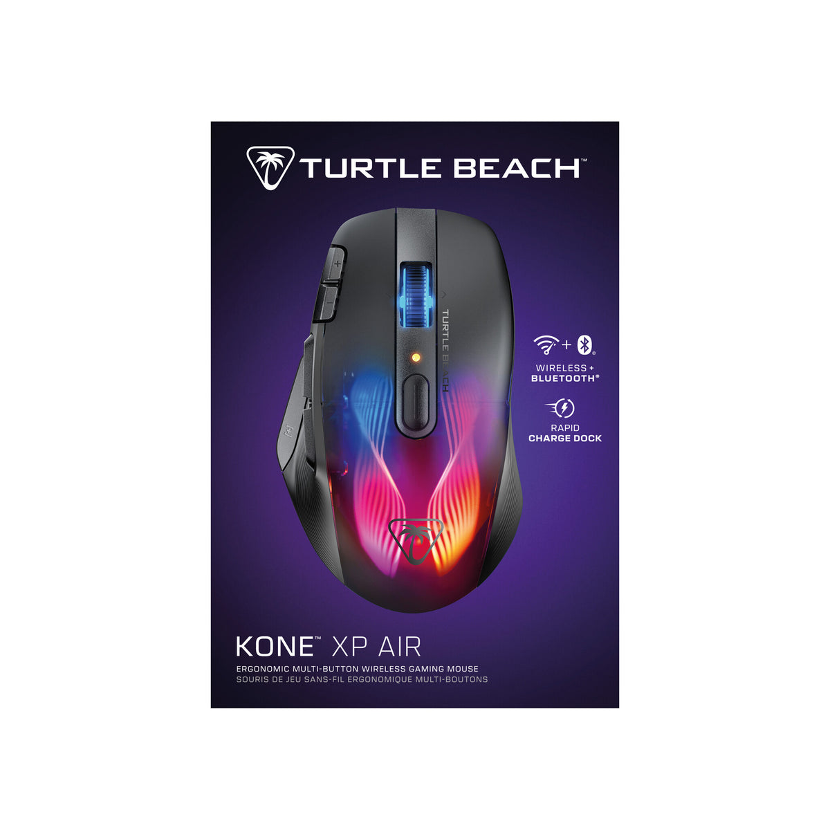 Turtle Beach Kone XP Air - RF Wireless + Bluetooth Optical Gaming Mouse in Black - 19,000 DPI