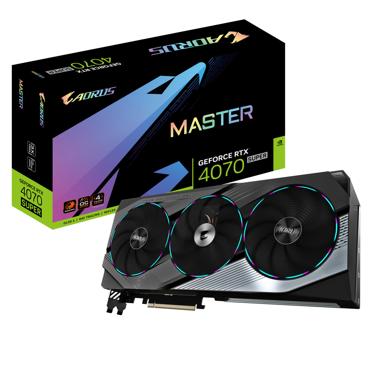 Gigabyte AORUS MASTER 12G - NVIDIA 12 GB GDDR6X GeForce RTX 4070 SUPER graphics card