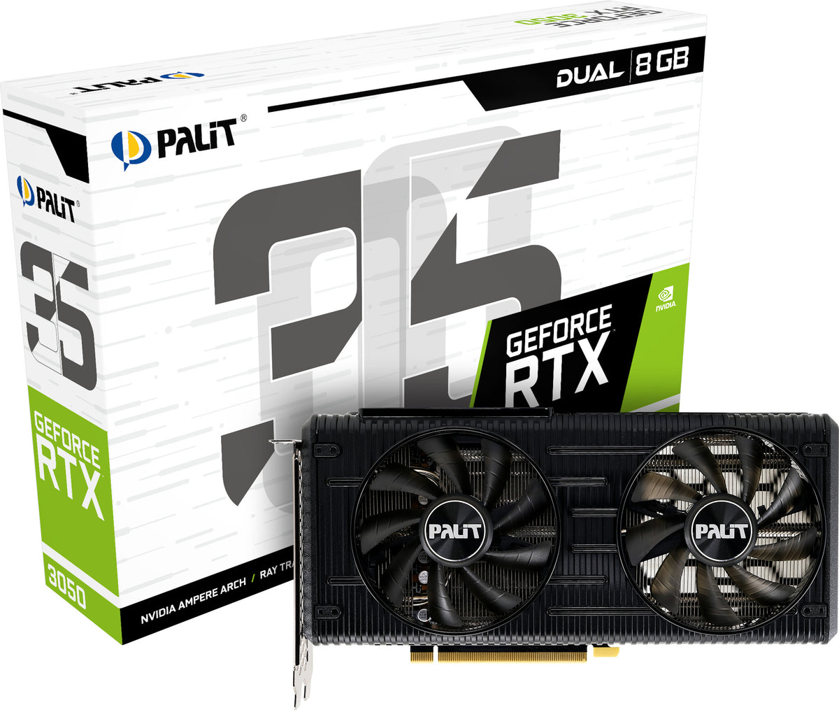 Palit Dual - NVIDIA 8 GB GDDR6 GeForce RTX 3050 graphics card