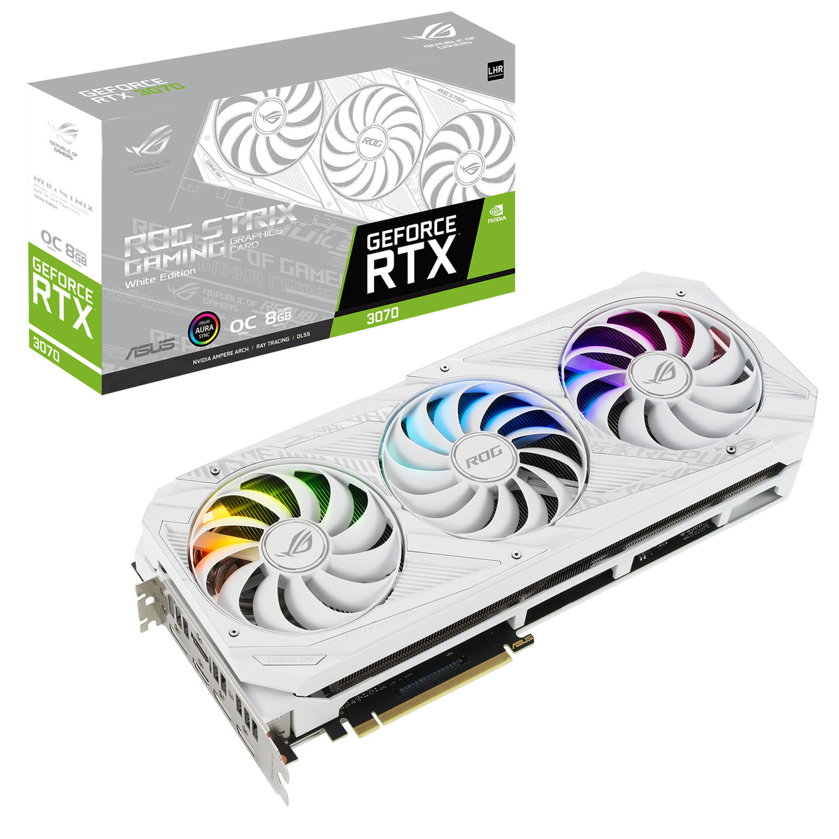 ASUS ROG STRIX V2 &quot;White Edition&quot; OC - NVIDIA 8 GB GDDR6 GeForce RTX 3070 graphics card