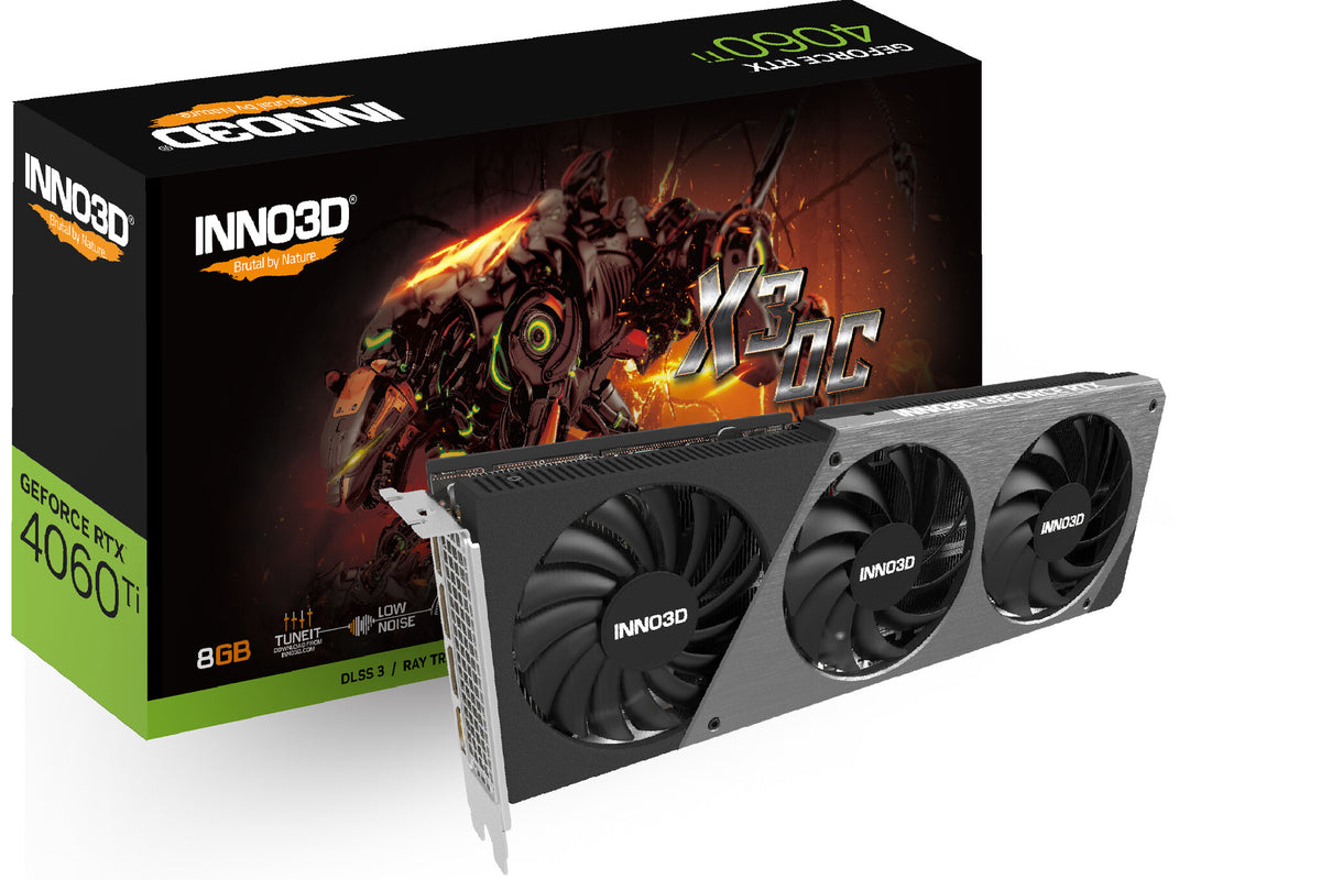 Inno3D X3 OC - NVIDIA 8 GB GDDR6 GeForce RTX 4060 Ti graphics card