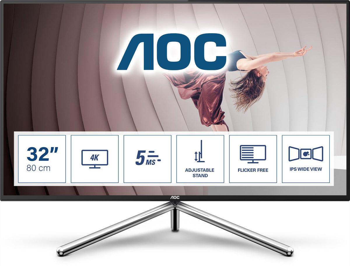 AOC U32U1 Computer Monitor 80 cm (31.5&quot;) 3840 x 2160 pixels 4K Ultra HD LED Black