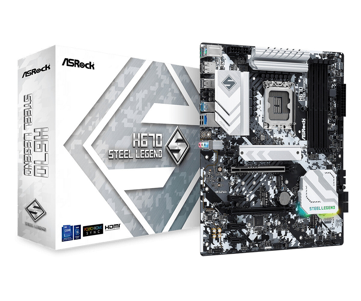 Asrock H670 Steel Legend ATX motherboard - Intel H670 LGA 1700