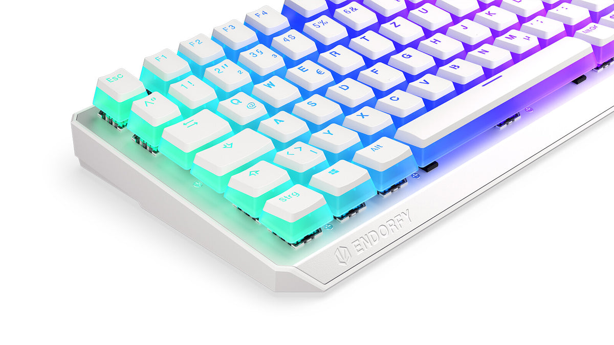 ENDORFY Thock 75% - USB Wired + RF Wireless RGB Mechanical Keyboard in White (QWERTZ German)