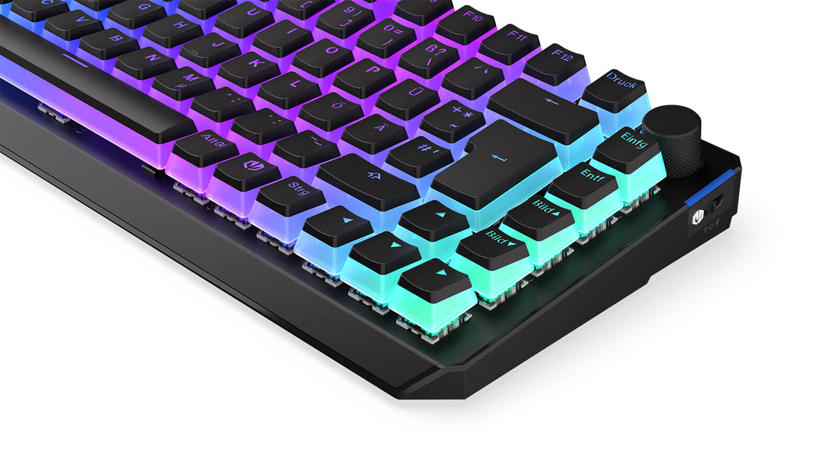 ENDORFY Thock 75% - USB Wired + RF Wireless RGB Mechanical Keyboard in Black (QWERTZ German)