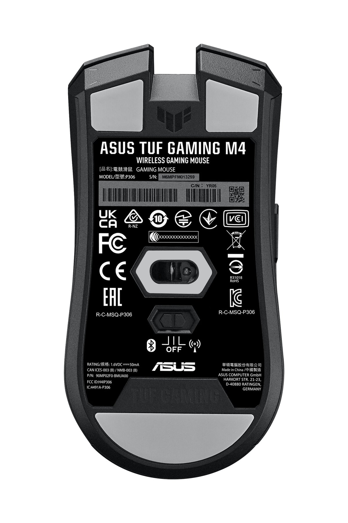 ASUS TUF Gaming M4 - RF Wireless + Bluetooth Optical Mouse - 12,000 DPI