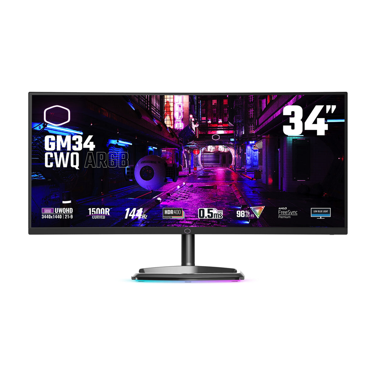 Cooler Master Gaming GM34-CWQ - 86.4 cm (34&quot;) - 3440 x 1440 pixels UltraWide Quad HD Monitor