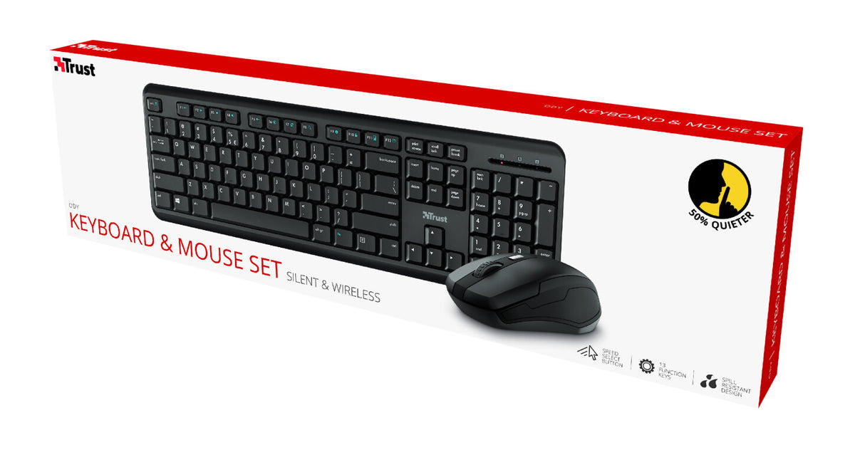 Trust ODY keyboard Mouse included RF Wireless QWERTY UK English Black