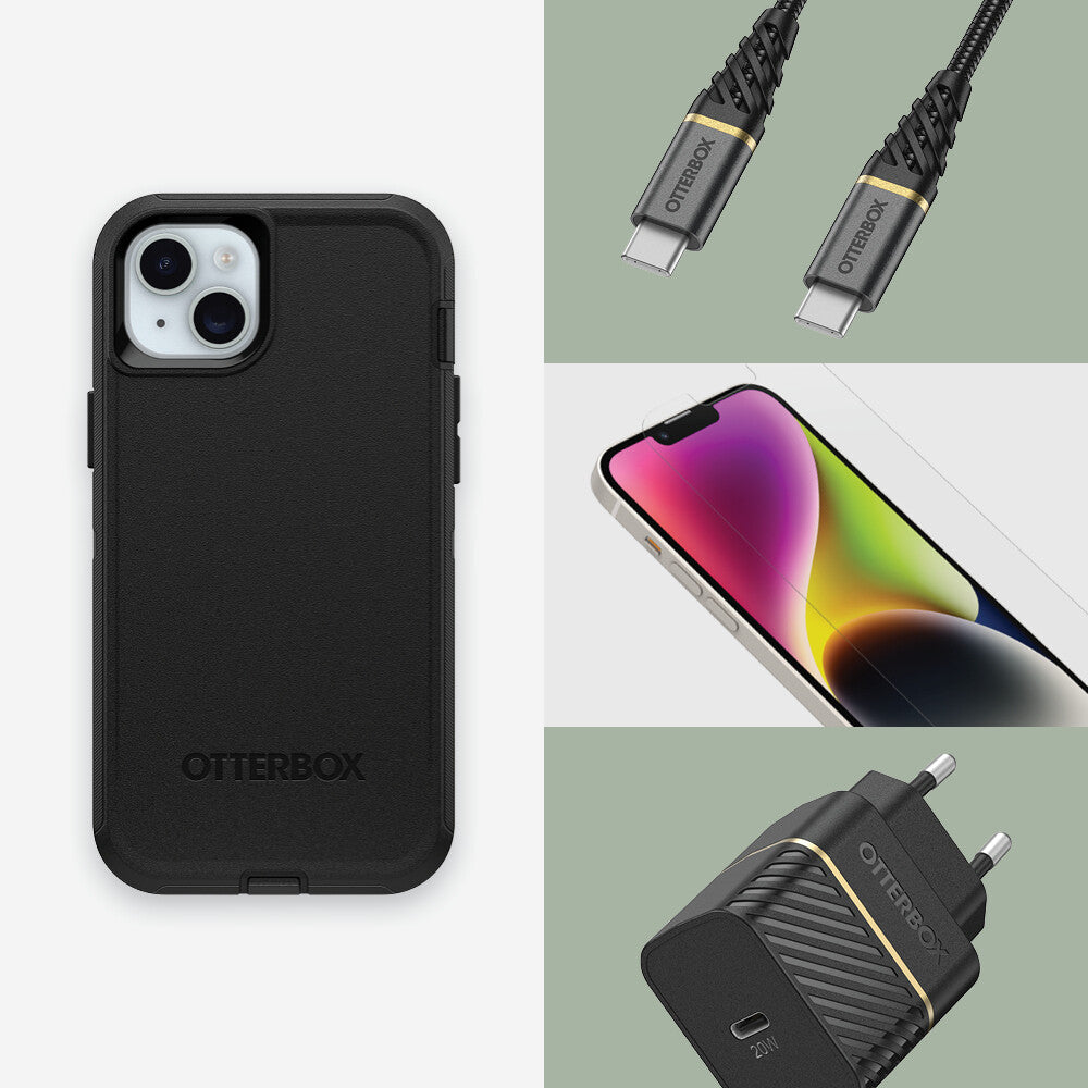 OtterBox Defender Series for iPhone 15 Plus in Black