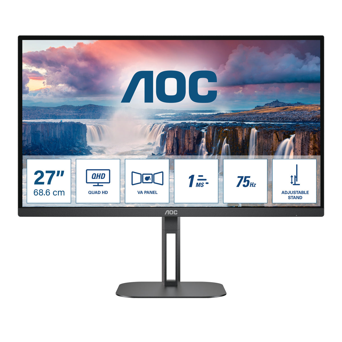 AOC V5 Q27V5N/BK - 68.6 cm (27&quot;) - 2560 x 1440 pixels Quad HD LED Monitor