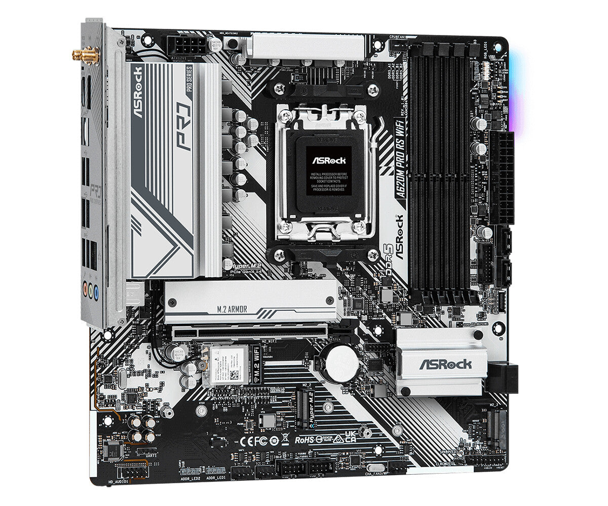 Asrock A620M Pro RS WiFi micro ATX motherboard - AMD A620 Socket AM5