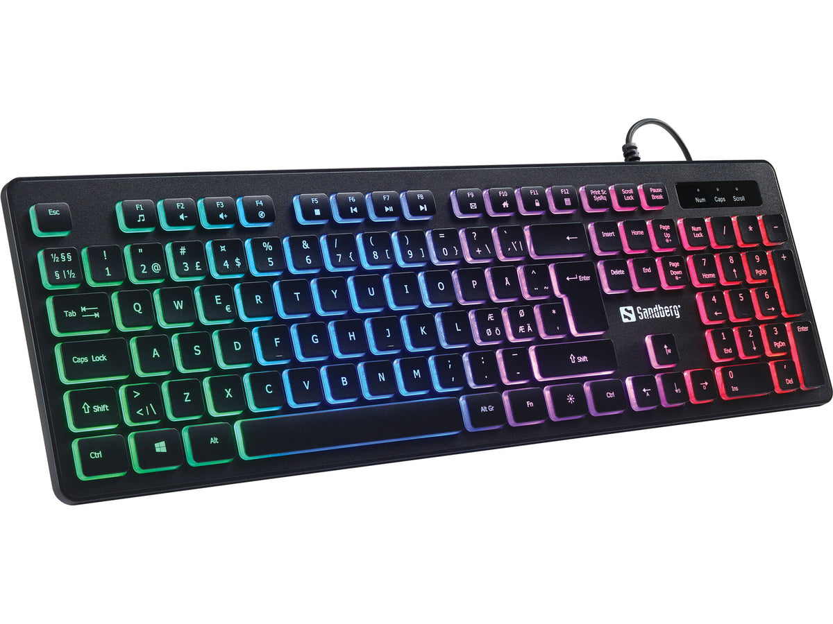 Sandberg E-Sports - USB Wired Membrane Gaming Keyboard in Black (QWERTY Nordic)