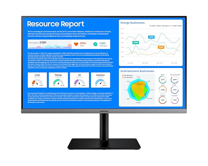 Samsung SR65 computer monitor 68.6 cm (27&quot;) 1920 x 1080 pixels Full HD LCD Blue, Grey