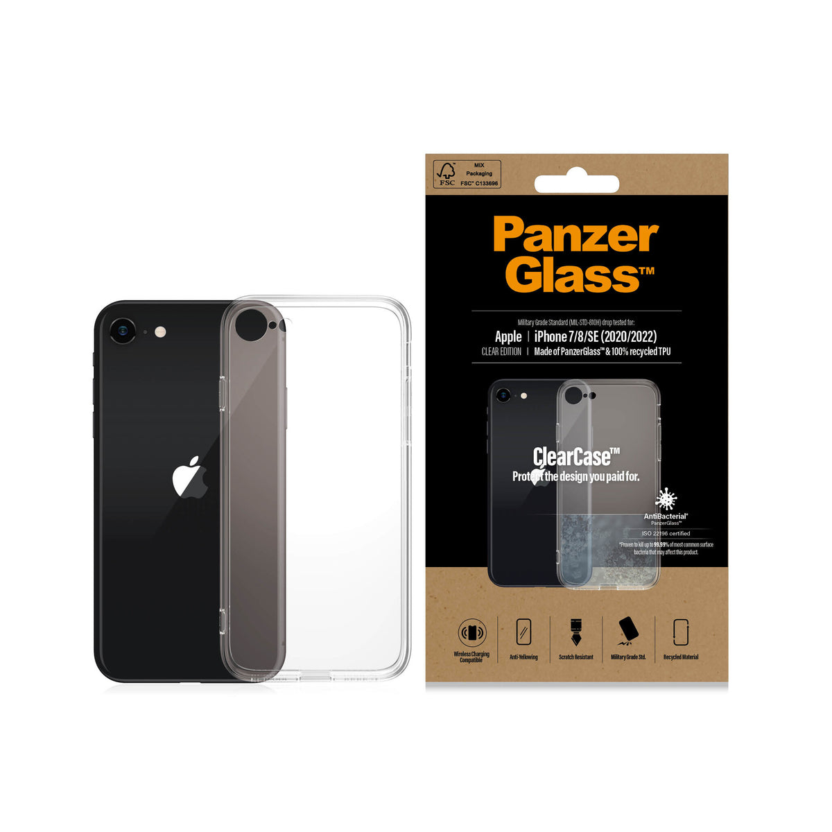 PanzerGlass ® ClearCase for Apple iPhone SE (2020/2022)/ 8 / 7 in Clear