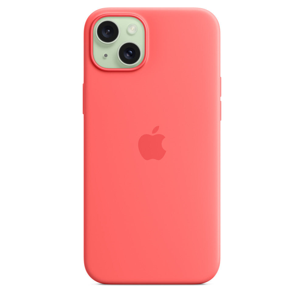 Apple iPhone 15 Plus Silicone Case with MagSafe in Guava Pink