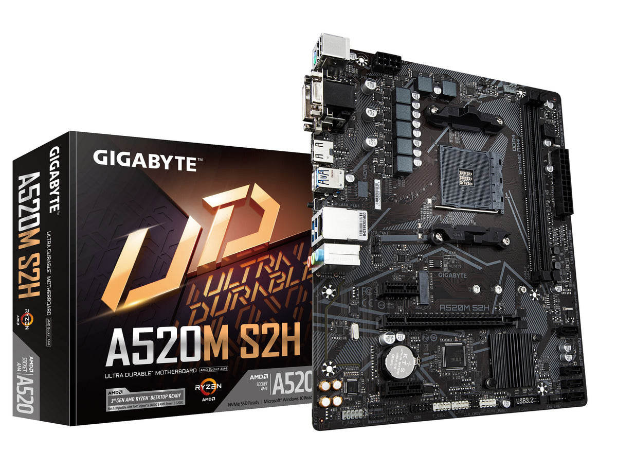 Gigabyte A520M S2H Micro ATX motherboard - AMD A520 Socket AM4