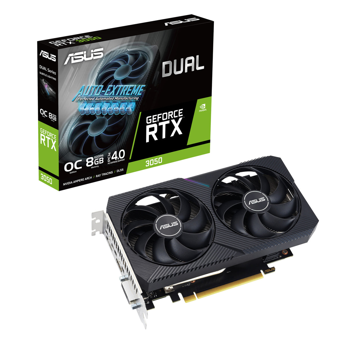 ASUS Dual OC - NVIDIA 8 GB GDDR6 GeForce RTX 3050 graphics card