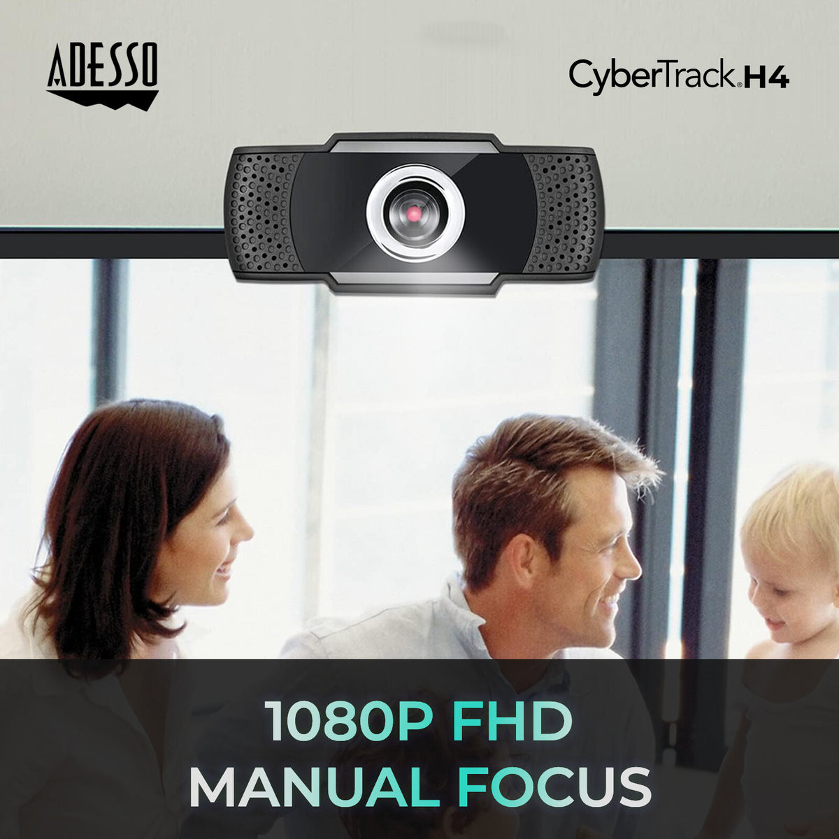 Adesso CyberTrack H4 - 2.1 MP 1920 x 1080p USB 2.0 webcam in Black / Silver