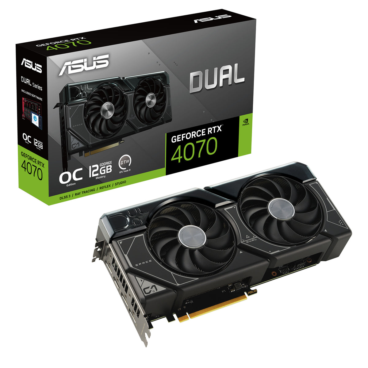 ASUS Dual OC - NVIDIA 12 GB GDDR6X GeForce RTX 4070 graphics card