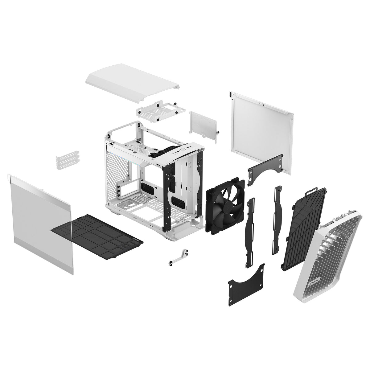 Fractal Design Torrent Nano - Mini ITX Tower Case in White / Black